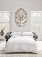 Layla Three Seater Sofa Bed - Soft Grey Velvet