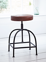 Leather Twist Stool