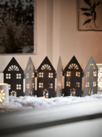 Lit House Silhouettes
