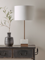 Marble & Rose Gold Block Table Lamp