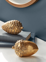 NEW Aged Gold Acorn & Pinecone