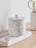 NEW Black Splatter Concrete Storage Pot