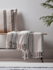 NEW Black Striped Cotton Throw