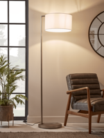 NEW Brushed Silver Floor Lamp