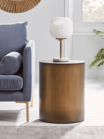 NEW Burnished Gold Drum Side Table