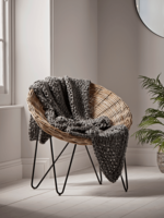NEW Chunky Knit Throw - Charcoal