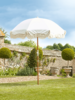 NEW Compact Fringed Parasol - Antique White