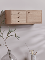 NEW Compact Oak Storage Shelf