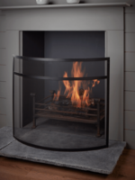 NEW Curved Fire Screen - Black