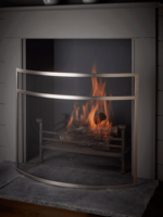 NEW Curved Fire Screen - Silver