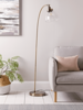 NEW Domed Glass Floor Lamp - Brass