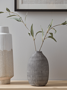 NEW Etched Grey Tapered Vase
