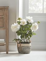 NEW Faux Potted Peony - White