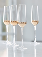 NEW Four Dipped Glass Champagne Flutes
