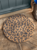NEW Grey Leopard Print Circle Doormat