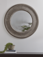 NEW Indoor Outdoor Round Textured Mirror