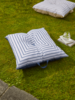 NEW Indoor Outdoor Square Stripe Floor Cushion - Blue