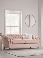 NEW Layla Buttoned Sofa - Blush Velvet