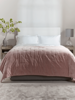 NEW Lightweight Velvet & Linen Quilt - Dusky Pink