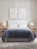 NEW Lightweight Velvet & Linen Quilt - French Blue