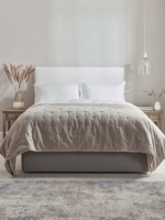 NEW Lightweight Velvet & Linen Quilt - Oyster