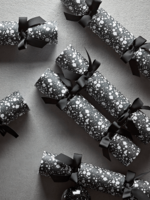 NEW Luxury Handmade Black & White Splatter Cracker