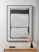 NEW Monochrome Blocks Abstract Framed Canvas
