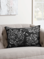 NEW Monochrome Peony Cushion