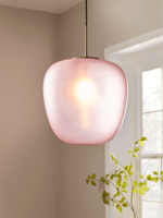 NEW Oversize Blush Frosted Glass Pendant