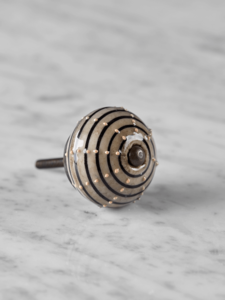 NEW Porcelain Round Striped Knob