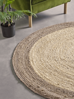 NEW Round Jute Border Rug