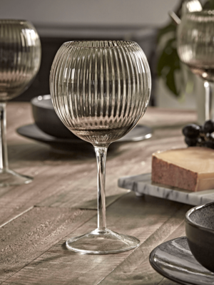 NEW Six Smoke Fluted Wine
Glasses