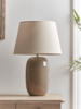 NEW Taupe Crackle Glaze Table Lamp