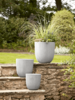 NEW Three Fluted Plastic Curved Planters - Soft Grey