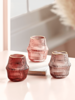 NEW Three Gold Rim Ribbed Tealight Holders