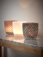 NEW Three Greywashed Tea Light Holders