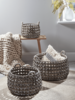 NEW Three Handwoven Baskets - Grey