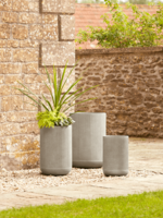 NEW Three Striped Tall Concrete Planters - Taupe