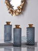 NEW Three Textured Grey & Gold Vases