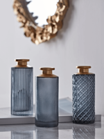 NEW Three Textured Grey & Gold Vases