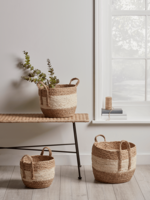 NEW Three Woven Cornleaf Baskets - Natural