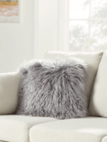 NEW Tibetan Sheepskin Cushion - Slate
