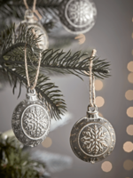 NEW Twelve Embossed Snowflake Baubles