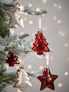 NEW Twelve Glass Tree & Star Baubles