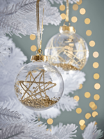 NEW Twelve Glitter Filled Shatterproof Baubles
