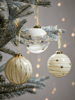 NEW Twelve Glittered Swirl Glass Baubles