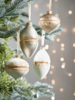 NEW Twelve Glittered Vintage Baubles - Gold Mix