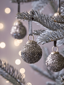 NEW Twelve Mini Glass Mirrored Baubles