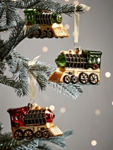 NEW Twelve Train Glass Baubles
