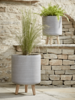NEW Two Grey Ribbed Standing Planters